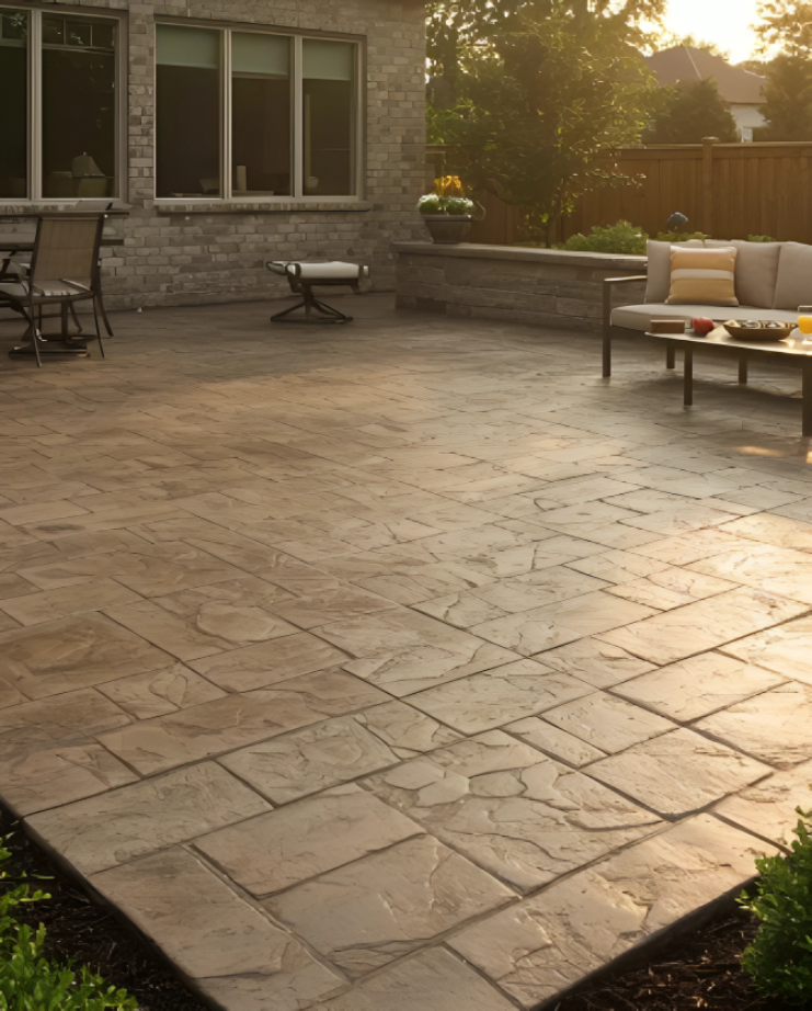 8.3 Stamped Square Patio